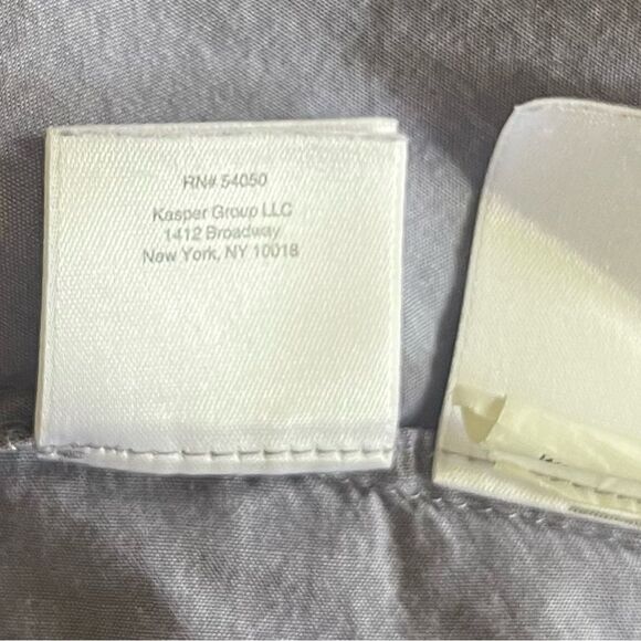 Anne Klein 100% cotton chambray top blouse front button light blue white block L - Picture 14 of 14